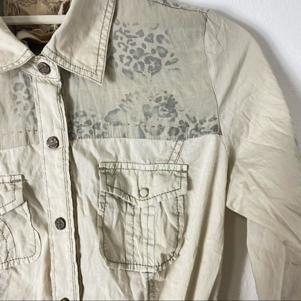 Khaki button down long sleeve dress - Picture 4 of 13